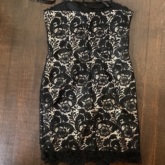 FINAL DROP🚨Vintage y2k Gorgeous Black Lace Dress Cream underlay satin strap - Picture 3 of 4